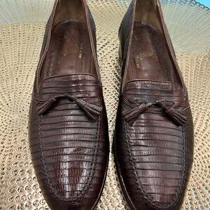 Neiman Marcus exotic lizard Tassel dress Loafers shoes